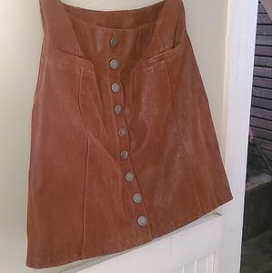 Free People Brown Faux Suede Size 4 Miniskirt